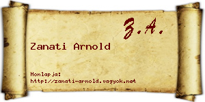 Zanati Arnold névjegykártya